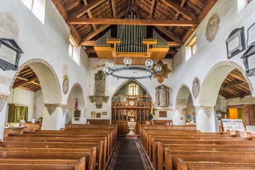 The church interior, looking east