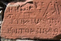 19th-century graffiti on the archway