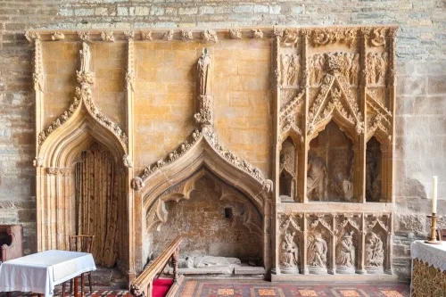 The Easter Sepulchre, founders tomb, and 14th-c. doorway