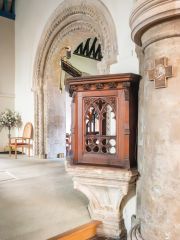 The stone and wood pulpit