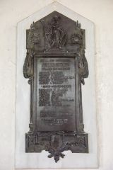 The brass and marble WWI memorial