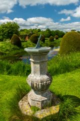 Helmingham Hall Gardens, A sundial in the west garden