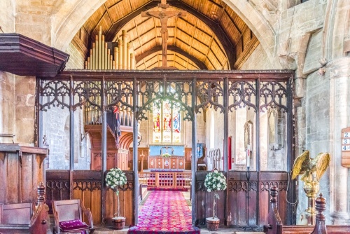 The 14th-century chancel screen