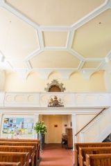 Looking west to the gallery