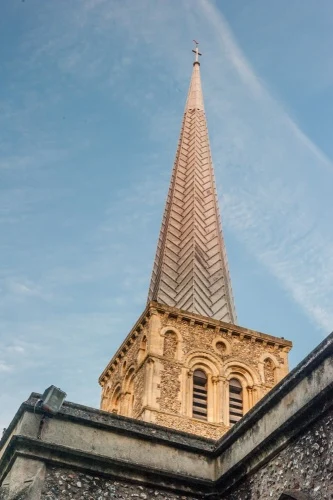 The 14th-century spire