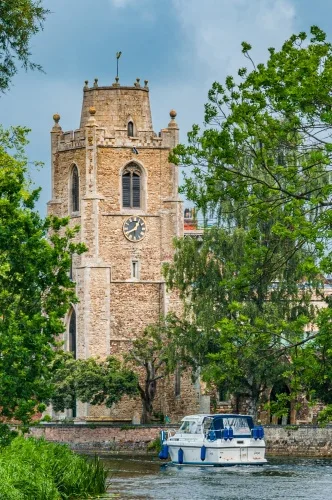 The church from the river bank