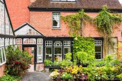 The Victorian house and greenhouse