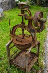 Old machinery outside the mill building