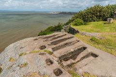 The six rock-cut graves, looking north
