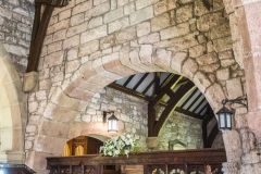 The chancel arch with Saxon stonework above