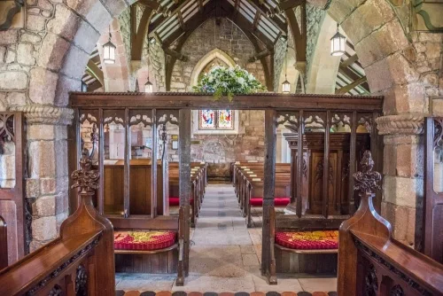 The restored 15th-century screen