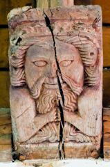 A 15th century wooden corbel in St Mary's church