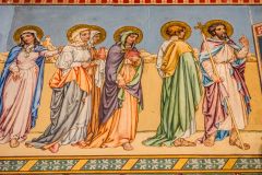 New Testament mural, north aisle wall