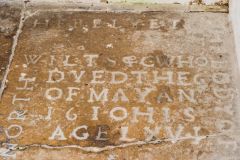 1630 grave slab in the chancel