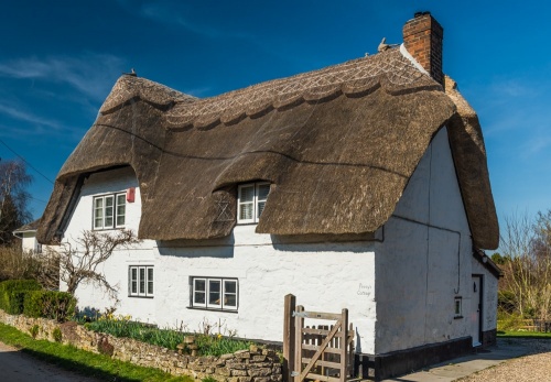 A thatched cottage in Hinton Parva