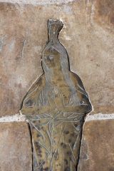 Hitchin, St Mary's Church, 15th-century brass of a woman in a shroud