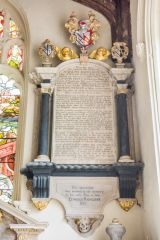 Hitchin, St Mary's Church, Sir Ralph Radcliffe memorial, 1720