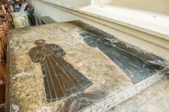 Hitchin, St Mary's Church, 15th-century brass of a merchant and his wife