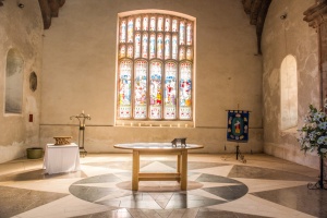 The restored altar area