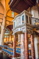 The richly decorated pulpit