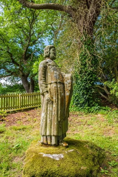 The medieval statue of St Paulinus