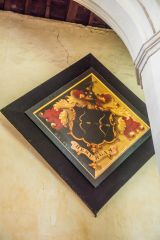 Honing, St Peter & St Paul, A funeral hatchment on the north wall