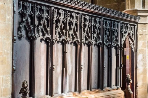 Restored 14th-century screen