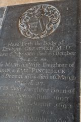 Edward Greathed, graveslab, d. 1745