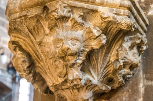 Ornately carved nave capital
