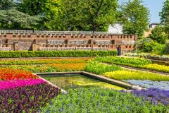 The colourful sunken gardens