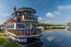 The steamboat Southern Comfort at anchor at Horning