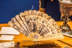 1871 ladies fan with portraits of The Blues officers