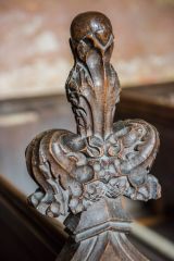 15th century poppyhead bench end