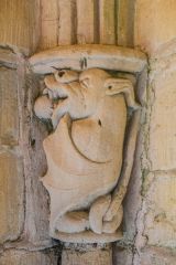 Carving of a winged beast, south porch
