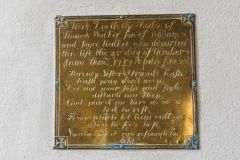 Thomas Walker memorial brass, 1717