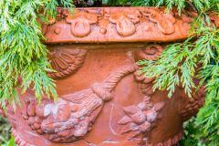 A classical urn in the garden