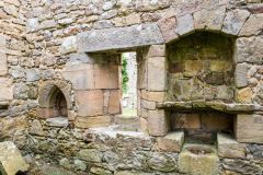 Hulne Priory, A pair of piscinas inside the church