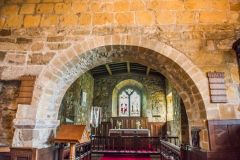 The 12th-century chancel arch