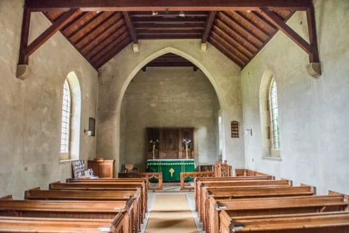 The simple church interior