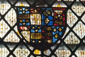Heraldic medieval stained glass