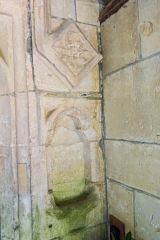 15th century piscina and arms of Walter, Lord Hungerford