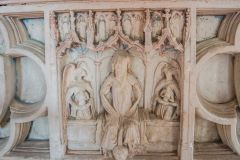 The base of the De Bois tomb with 14th century paint traces