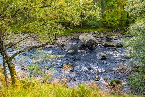 The Water of Lee runs past the castle
