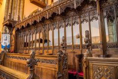Inverness Cathedral, The richly carved choir seats in the chancel