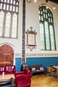 The restored church interior