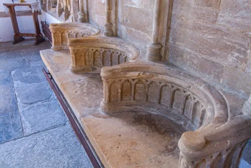 Stone-carved sedilia, circa 1300