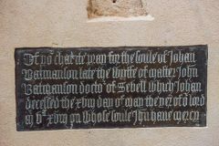 Medieval brass inscription