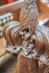 A late medieval poppyhead bench end