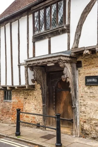 The house entrance on Trinity Lane