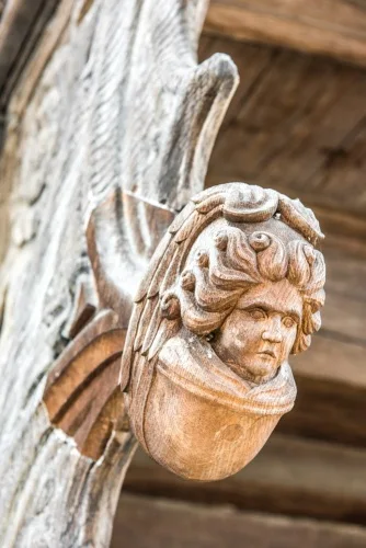 A beautifully-carved bracket